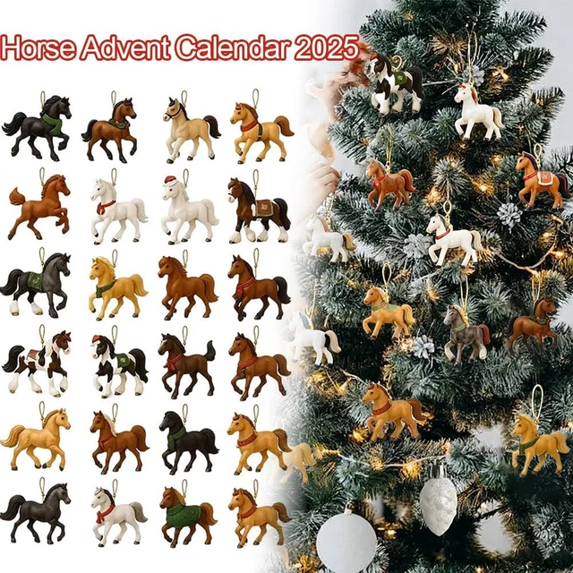 Calendrier De L'Avent 2025 'Le Dragon Dans La Forêt' - 24 Décorations Kawaii à Suspendre - Compte à Rebours Noël