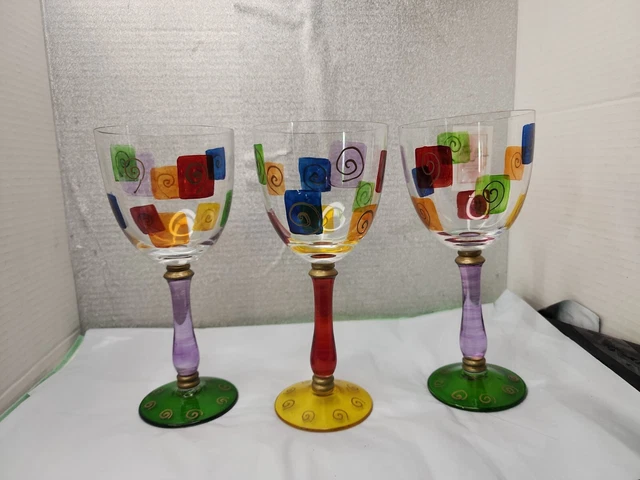 Royal Danube Romania Goblets Handpainted Crystal Bohemian Design