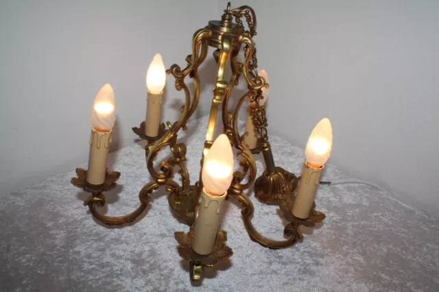 Luxus Kronleuchter Lucien Gau Paris vergoldete Bronze Lampe Prunk NP ca. 1900 €