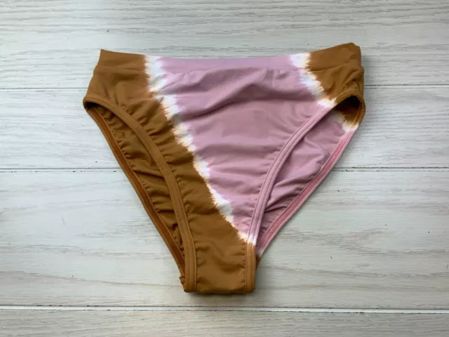 L*Space Hand Tie-Dye Frenchi Bitsy Swim Bottoms, Women's Size M, Brown/Pink NEW