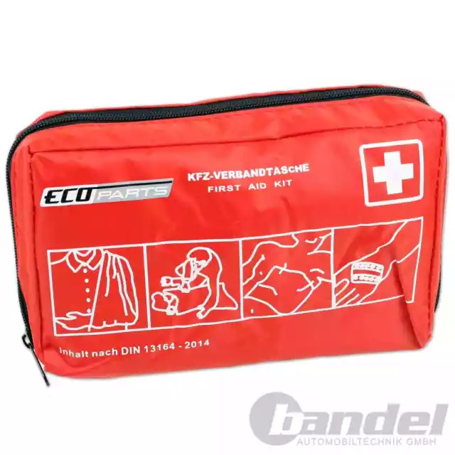 Auto Sac de Premiers Secours Rouge Voiture Trousse Soins Boîte din 13164-2014