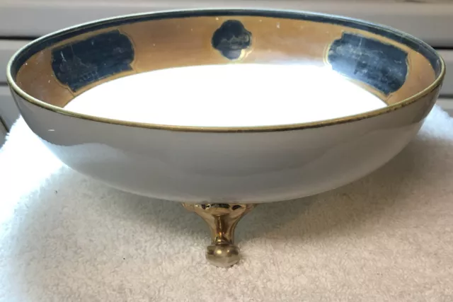 Mortimer Nippon Hand Painted Black Gold  Rectangular Footed Bowl