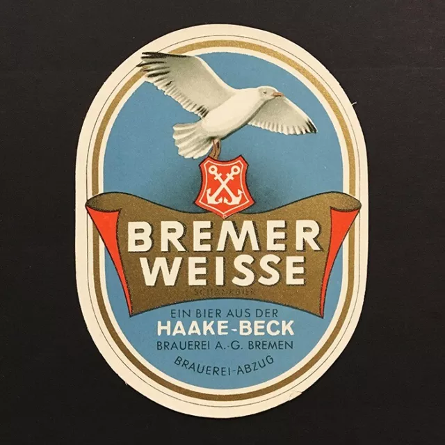 Germany Bremen Bremer Weisse Bier vintage beer label