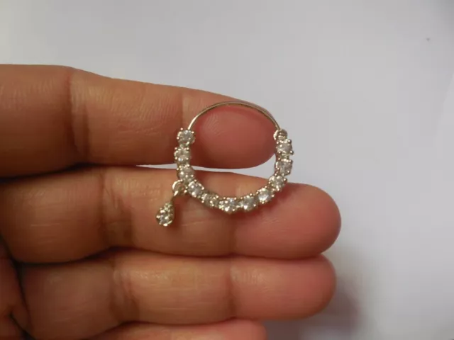 Anillo de nariz indio de cristal étnico Nath joyería de moda Piercing aro...