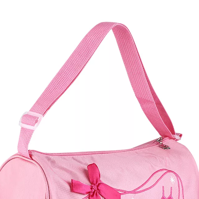 (Pink)Girl Kids Dance Ballet Swim Bag Backpack Embroidered Tote