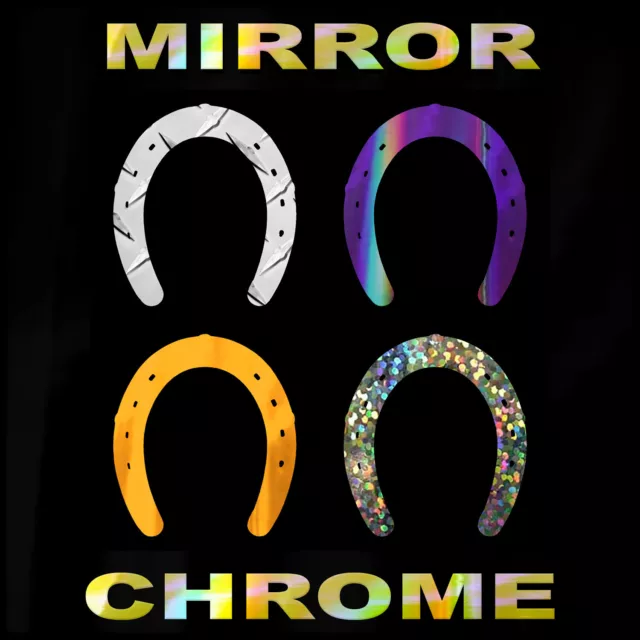 Horseshoe Sticker - Lucky Charm Decal - Select Chrome Color And Size