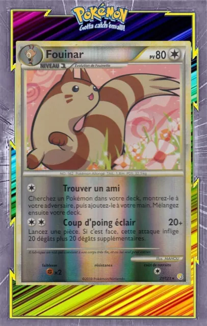 Fouinar Reverse-HS01:HeartGold SoulSilver-21/123-Carte Pokemon Française