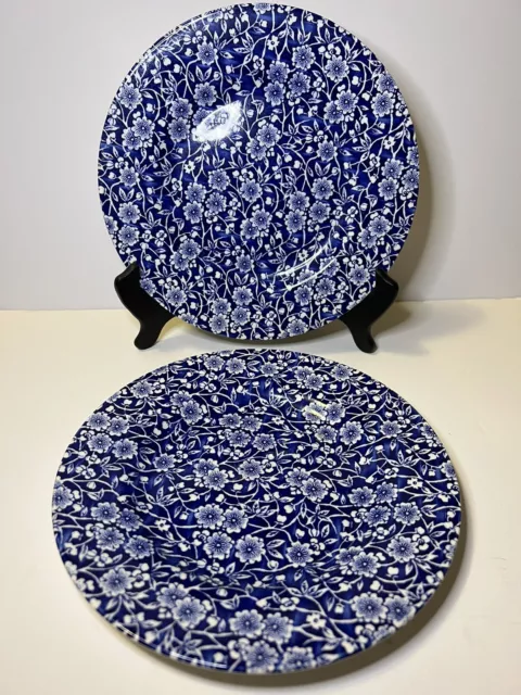 (3)Churchill Victorian Calico Prague Blue/White Flower Dinner Plate Replacement