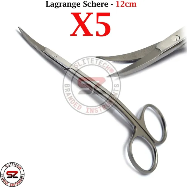5er Set chirurgisch OP Micro Gewebe LaGrange Schere Gebogen Zahnfleisch Scissors