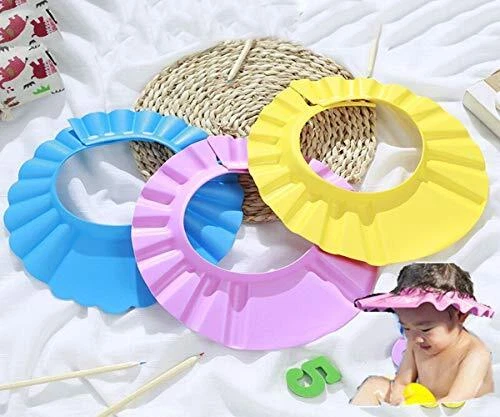 Baby Safe Shampoo Shower Bathing Wash Hair Shield Hat Protection Soft Cap Adj...