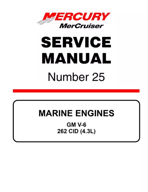 Mercruiser Mercury Service Manual #25 GM V6 262 CID 4.3L