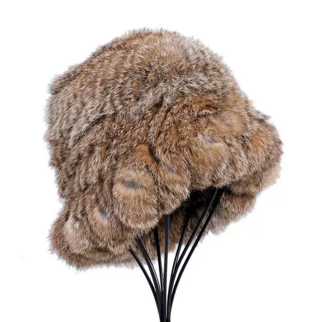 Women's Winter Warm Real Rabbit Fur Knitted Beanie Hat Bucket Cap Fisherman Hats