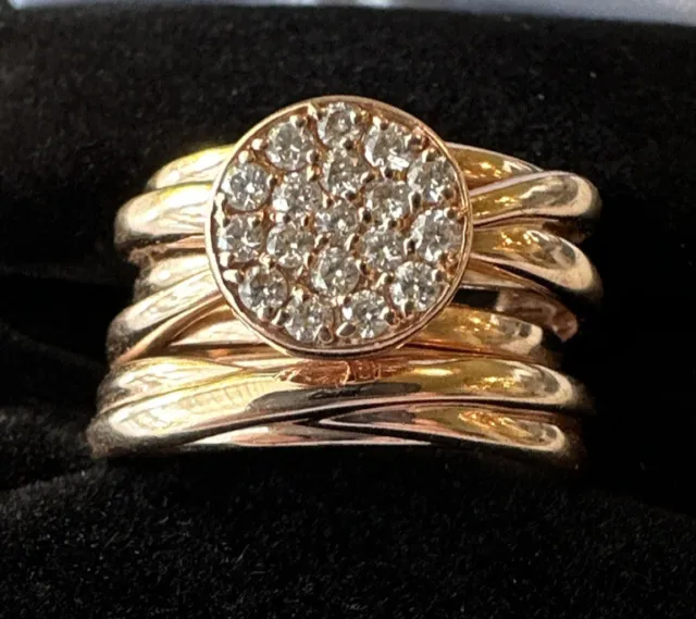 EFFY 14k Rose Gold And Pave Diamond Ring