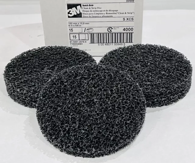 5 - Scotch Brite  6” x 5/8” Arbor Clean Strip Paint Rust Removal Disc X-Coarse