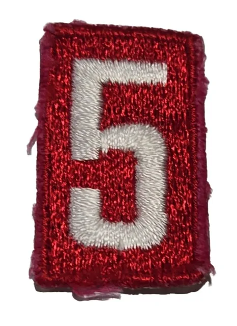 Vintage Boy Scout BSA Troop Pack Number # 5 Patch Red White Embroidered - 1860