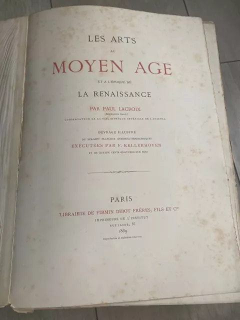 Lacroix paul: Les arts au moyen-âge et à l'époque de la Renaissance, EO 1869