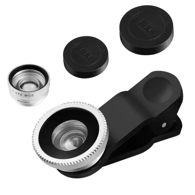 Smartphone Camera Lens 3-in-1 Universal Mobile Lens (Silver)