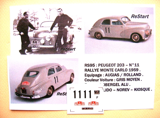 NOREV SUPERBE ET Ancienne Peugeot 203 Ski +Boîte No Minialuxe Dinky