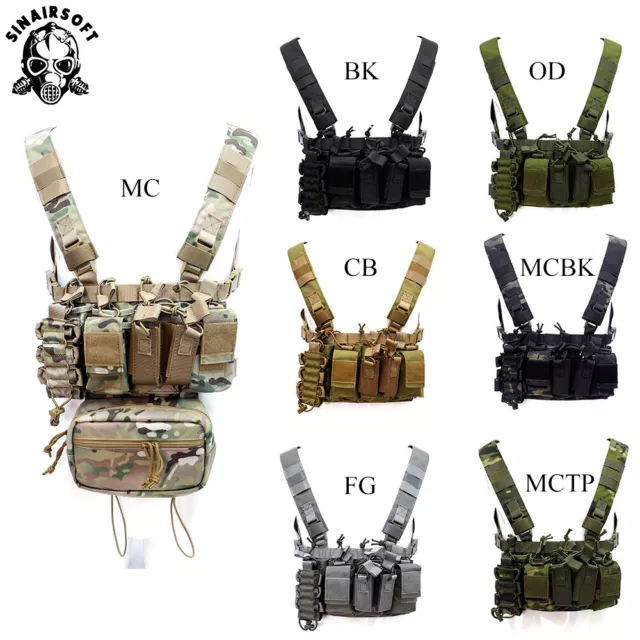 Tactical D3CR Chest Rig H-harness Hunting Modular w/ Pouch Combat Multi-pocket