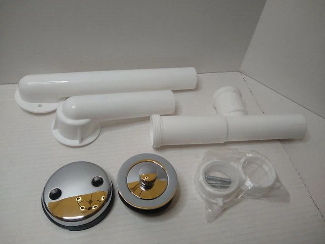 Jones Stephens P37500 Tubular 2-Hole Bath Waste, Full Kit, PVC