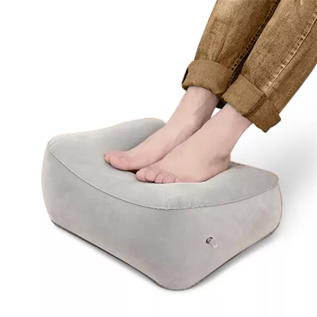 Travel Foot Rest Pillow Height Fast Inflating Leg Pillow For Airplane(Grey ZZ1