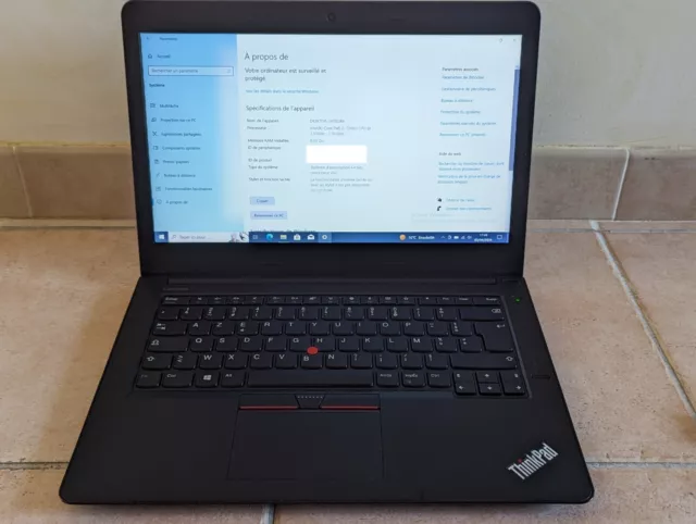 Pc portable -Lenovo ThinkPad E470 – i5 – 7200U -SSD 256GO – 8GO – Win 10 pro -cl