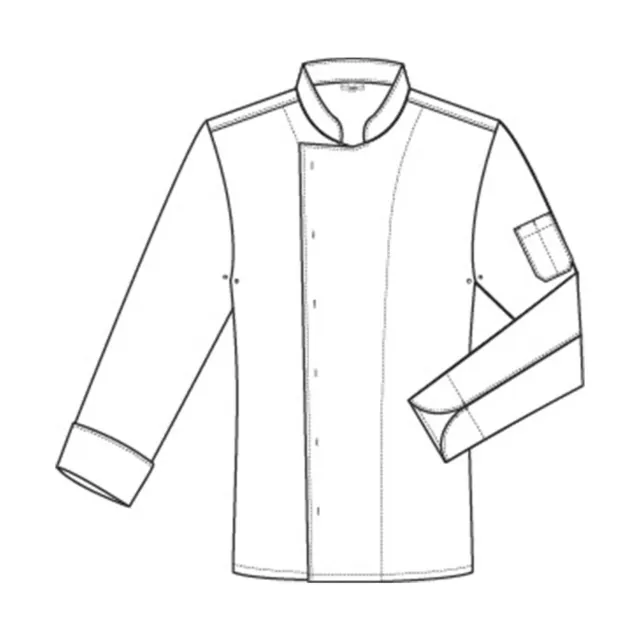 Chaqueta de cocina Greiff botones ocultos negros ropa de trabajo Gastro 3