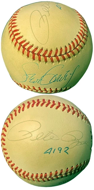 Steve Garvey & Pete Rose dual signed RONL Rawlings OFC NL Baseball imperfect COA Steve Garvey & Pete Rose dual signed RONL Rawlings OFC NL Baseball imperfect COA