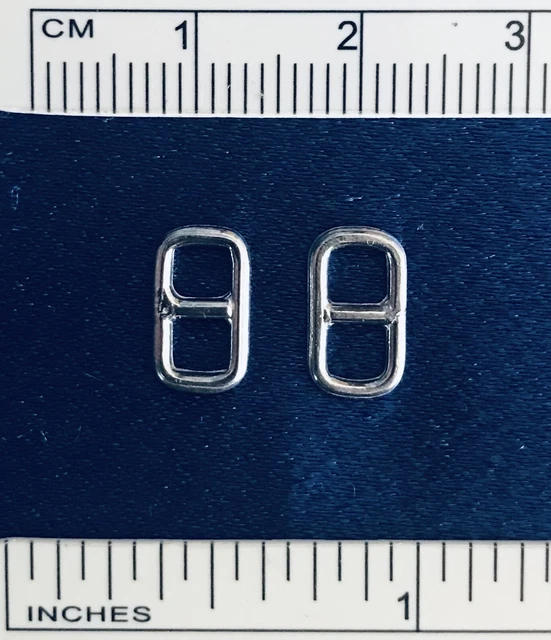 Cast Metal ECONOMY BUCKLES for 1/8 Inch Leather Lacing - Polished Pewter PAIR