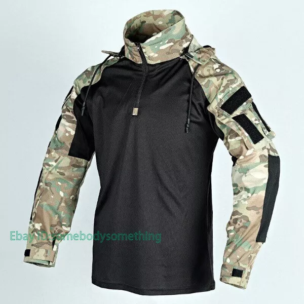 Mens Military Tactical Jacket Waterproof Camouflage Combat Jackets Hiking Hooded