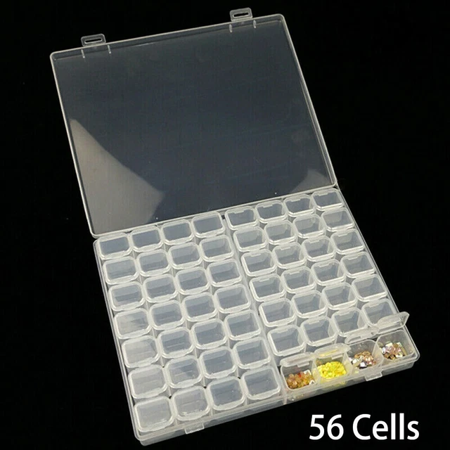 Caja de bordados caja de plástico joyería contenedor organizador transparente nuevo