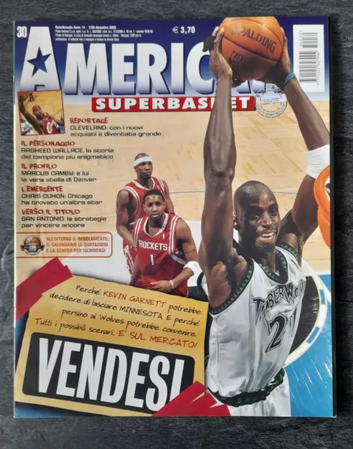 AMERICAN SUPERBASKET n. 30/2005 KEVIN GARNETT + poster GERALD WALLACE BOBCATS
