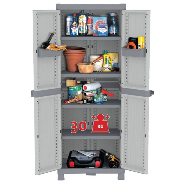 Armadio Domino Wave - Base 2700 UW - 2 ante - 70 x 43,8 x 181,8 cm - PPL - grigi