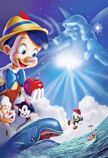 DISNEY PINNOCHIO FILM POSTER - LARGE WALL ART FRAMED CANVAS PICTURE 20x30 INCH