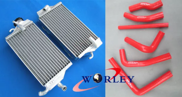 FOR Honda CR250 CR250R CR 250 R 2000 2001 00 01 Aluminum Radiator + RED HOSE