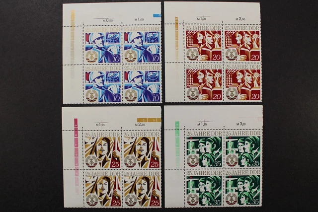 DDR, MiNr. 1949-1952, Viererblöcke, Ecken links oben, postfrisch / MNH - 661086