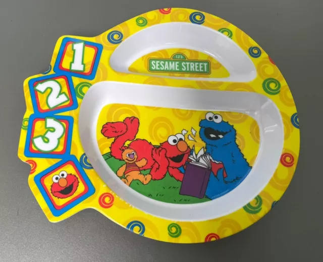 Sesame Street Elmo 123 Melamine  Plate Cookie Monster The First Years Baby Kids