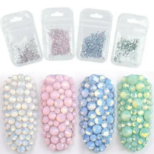 Back Flat Diamante Crystal Nail Art Craft Gems 3D Mix Size Colorful Rhinestones 3