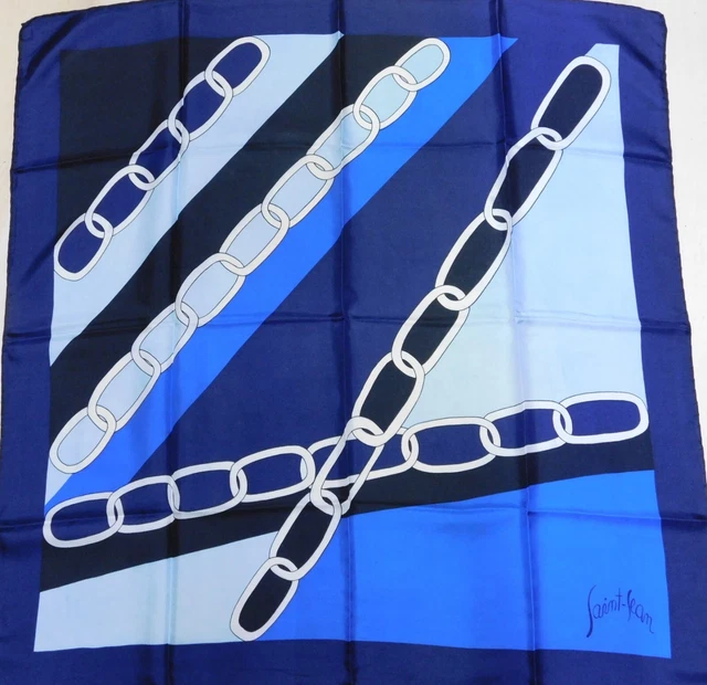 Foulard 100% Pure en Soie Vintage Femme Caruso (325) 74cm x 78cm