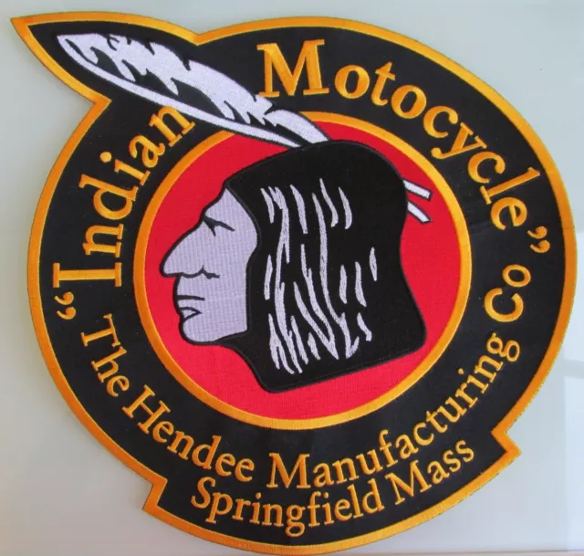INDIAN MOTOCYCLE Head Logo Embroidered Biker Vest Clothing Patch (10*10 Inch)