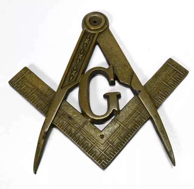 Brass or Bronze Masonic Wall or Door Plaque Symbol Mason Fraternal Sign 7" x 6"