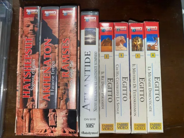 LOTTO DI 8 VHS EGITTO ATLANTIDE DISCOVERY CHANNEL AKHENATON RAMSES Tutankhamon