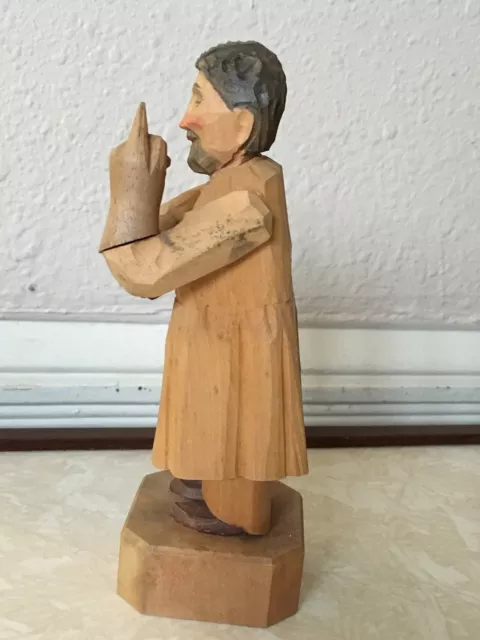 Gynecologist MD, Hand Carved ITALIAN ANRI STATUE Female Doctor Physician Vintage