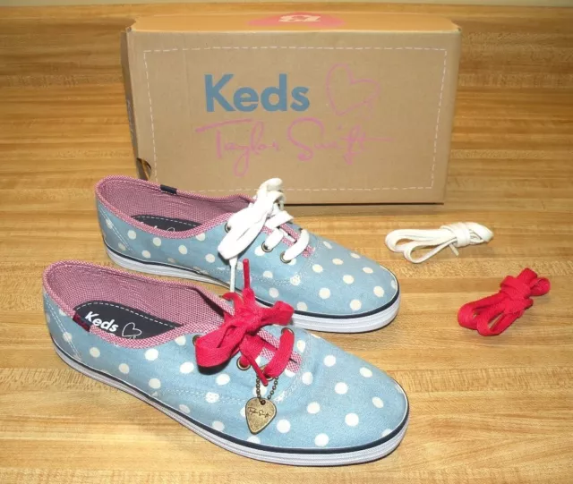 Keds Taylor Swift Collection Denim Color sneaker w/ Pokla Dots Size 8M WF49723