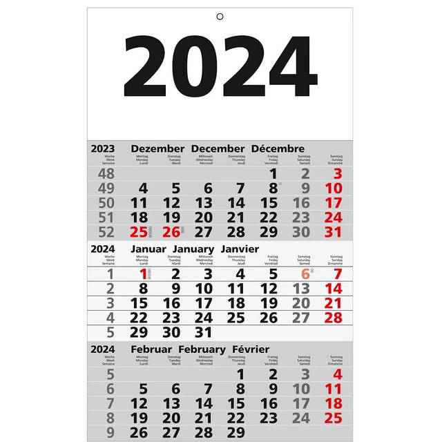Idena 12058 Bureaukalender 2026 liggend in het formaat 29,8 x 10,5 cm, 1 week op 1 pagina, bureaukalender met jaaroverzicht en spiraalbinding
