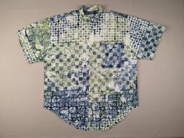 VINTAGE JAVA LAVA Shirt Adult One Size Geometric Pattern Button Up $48. ...