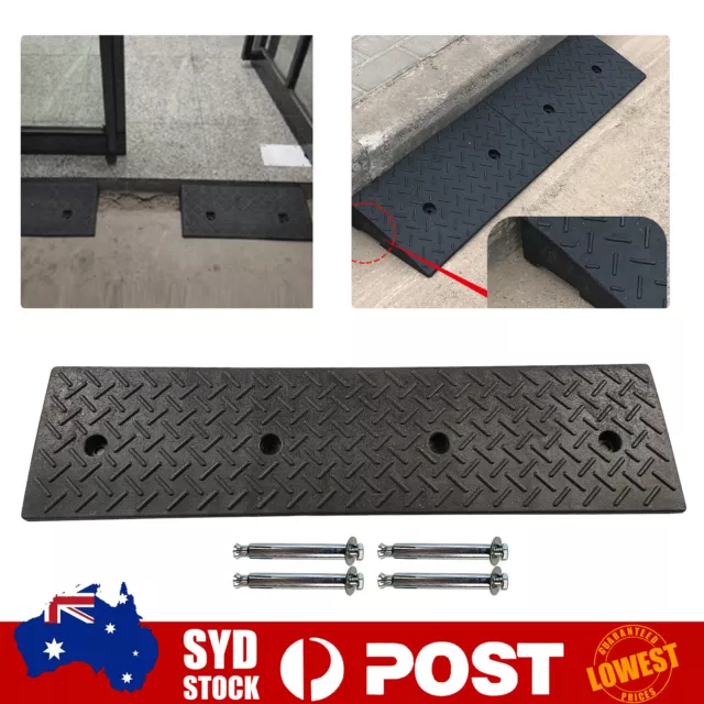 1000mm 50mmH Heavy Duty 5T Load Black Rubber Leveling Kerb Ramp Threshold Ramp H