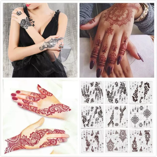 Lace transfer NEW Red henna Hand Arm Tattoo Henna Stickers Art Temporary Tattoo