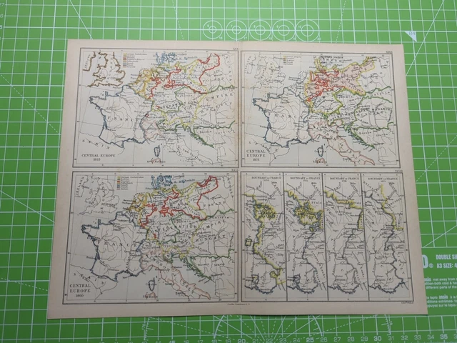 1882 Central Europe In 1815 1860 1871 Boundary Of France 1555-1871 Map - Weller
