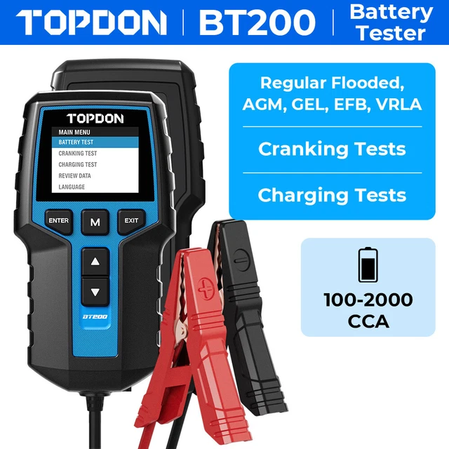 Probador De Bateria Topdon Bt300p 12-24 V 100-2000 Impresora | Meses